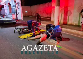 Casal cai de moto e fica ferido no bairro Floresta Sul, em Rio Branco