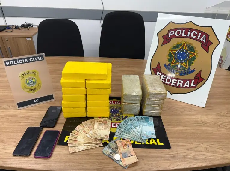 Polícia Federal prende três mulheres e apreende 21 kg de cocaína no interior do Acre