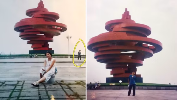 A história do casal que tirou foto no mesmo instante e lugar 11 anos antes de se conhecer