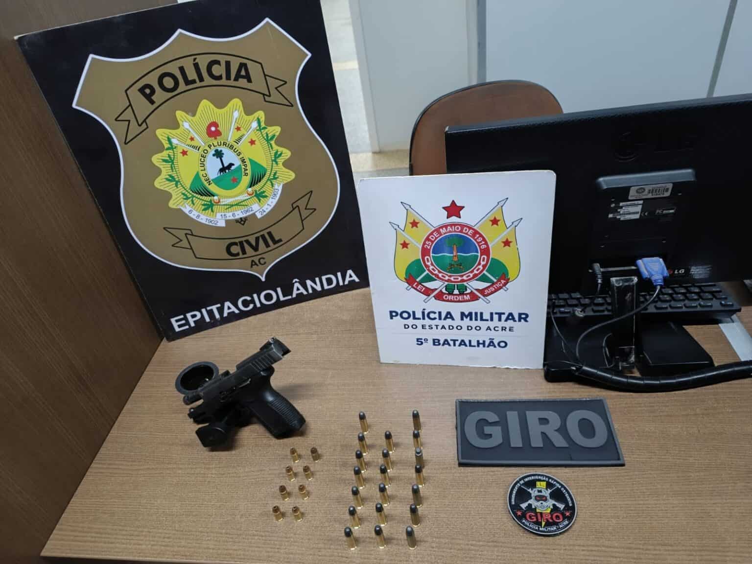 Suspeito de participação na morte de casal no Acre é preso; pistola apreendida será periciada