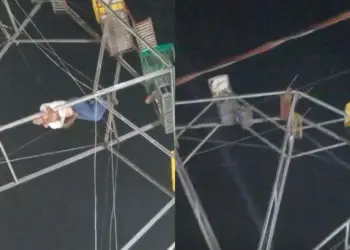 VÍDEO: Acidente deixa pessoa pendurada em roda-gigante durante a ExpoQuinari