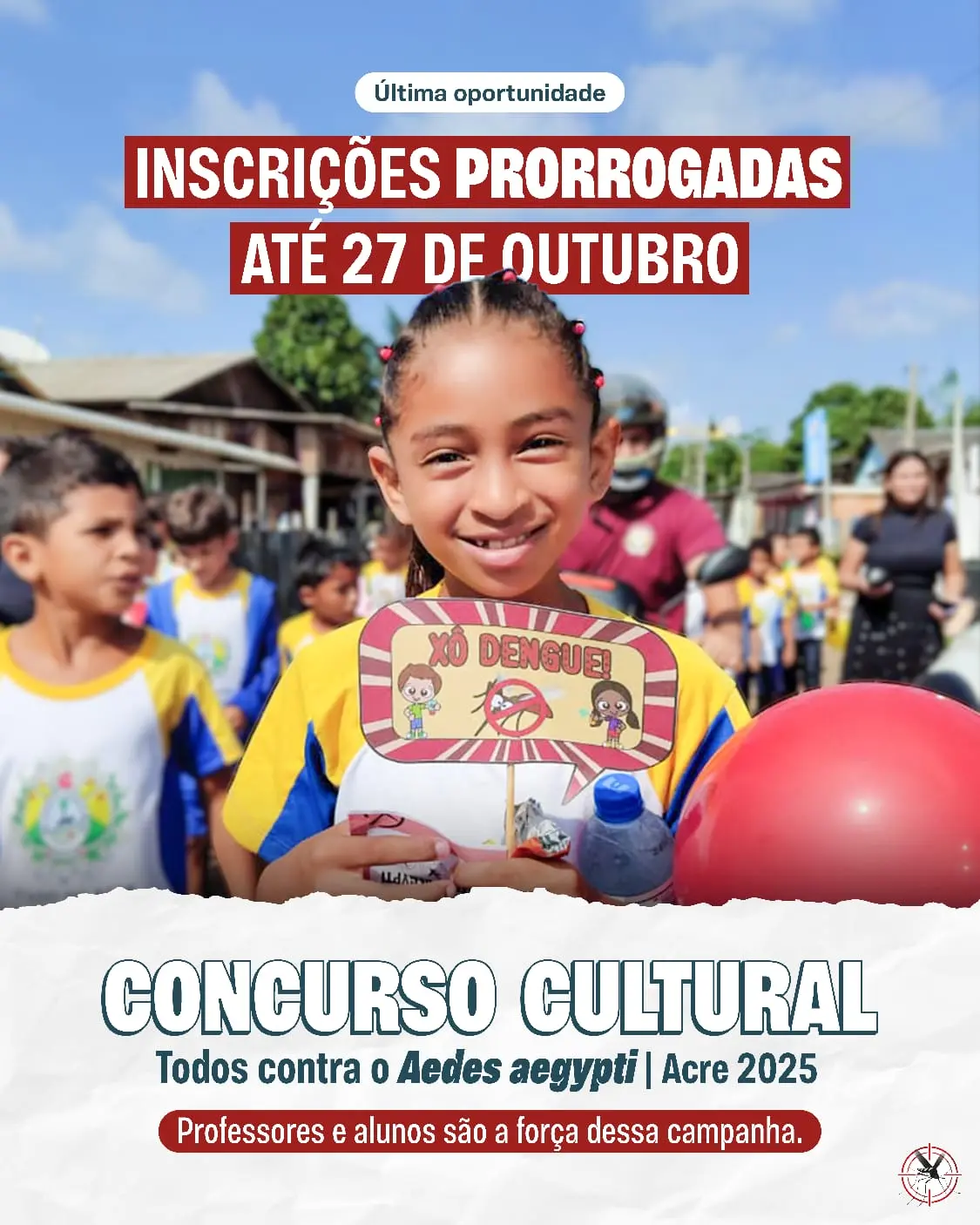 Inscrições para o concurso cultural 'Todos Contra o Aedes Aegypti' são prorrogadas