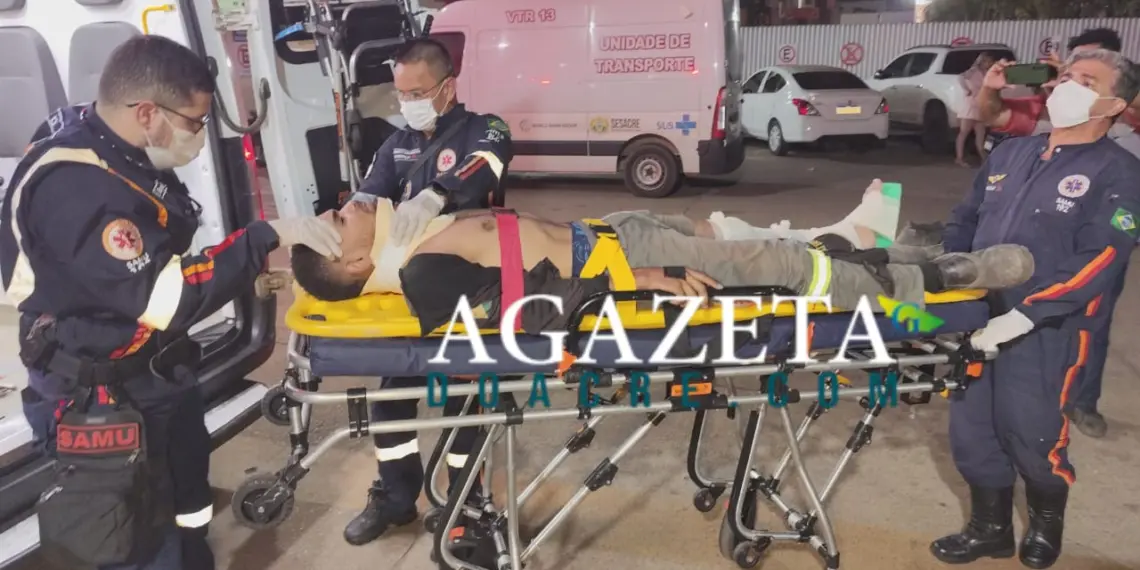 Jovem sofre fratura exposta após acidente ao desviar de crianças em Rio Branco