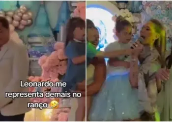 Leonardo vira meme em festa de Maria Flor  • Reprodução | Instagram / Zé Felipe