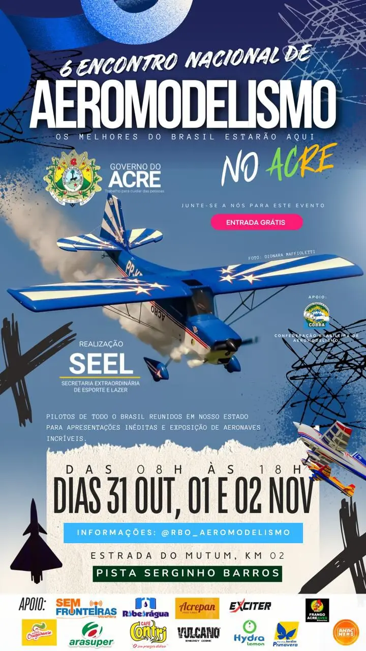 Evento de aeromodelismo em Rio Branco deve reunir pilotos de todo o país neste fim de semana 4 Evento de aeromodelismo em Rio Branco deve reunir pilotos de todo o país neste fim de semana
