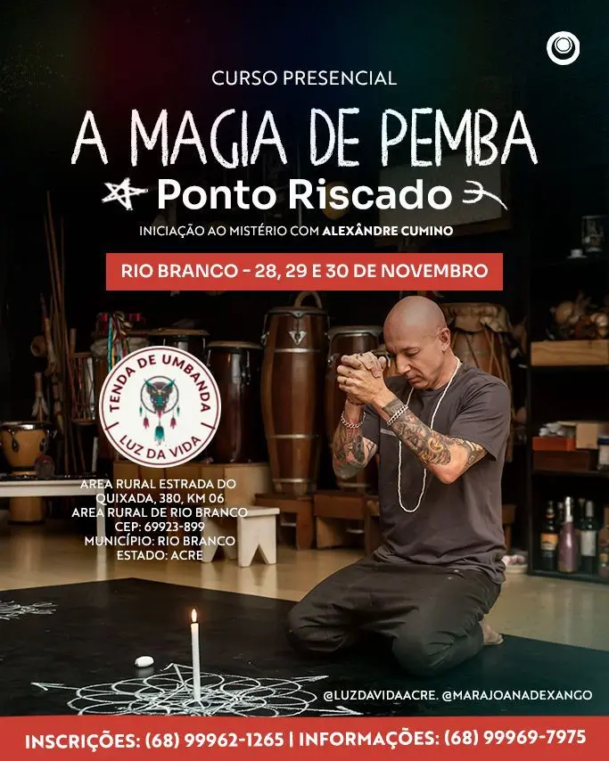 Escritor umbandista e sacerdote de Umbanda Alexandre Cumino vem ao Acre para ministrar curso presencial