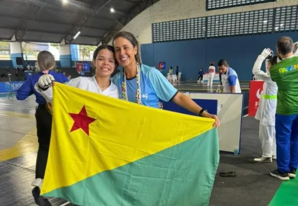 Atletas do Acre conquistam ouro no taekwondo durante os Jogos Escolares Brasileiros