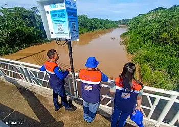 Instalação está sendo feita em Brasileia. Foto: Jean Lopes/Defesa Civil