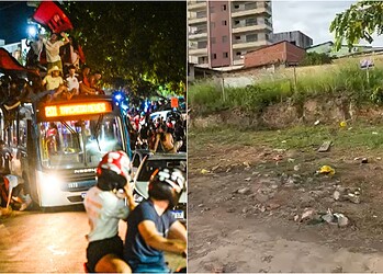 Comemoração do título do Flamengo deixa rastro de lixo no Parque da Maternidade em Rio Branco