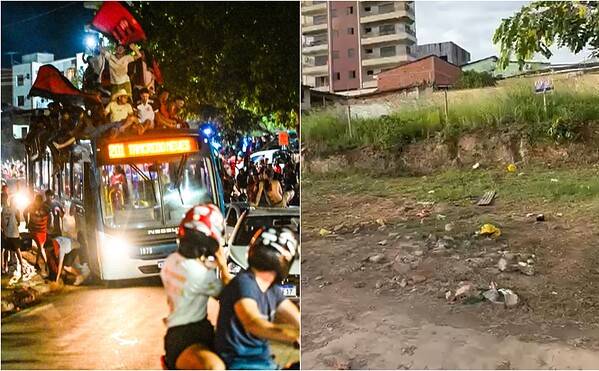 Comemoração do título do Flamengo deixa rastro de lixo no Parque da Maternidade em Rio Branco; VÍDEO