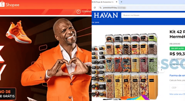 Golpistas criam lojas online falsas da Shopee e Havan para a Black Friday; veja como se proteger