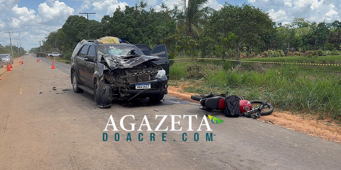 Motociclista morre após colisão com caminhonete na Rodovia AC-10, em Rio Branco 1 Motociclista morre após colisão com caminhonete na Rodovia AC-10, em Rio Branco
