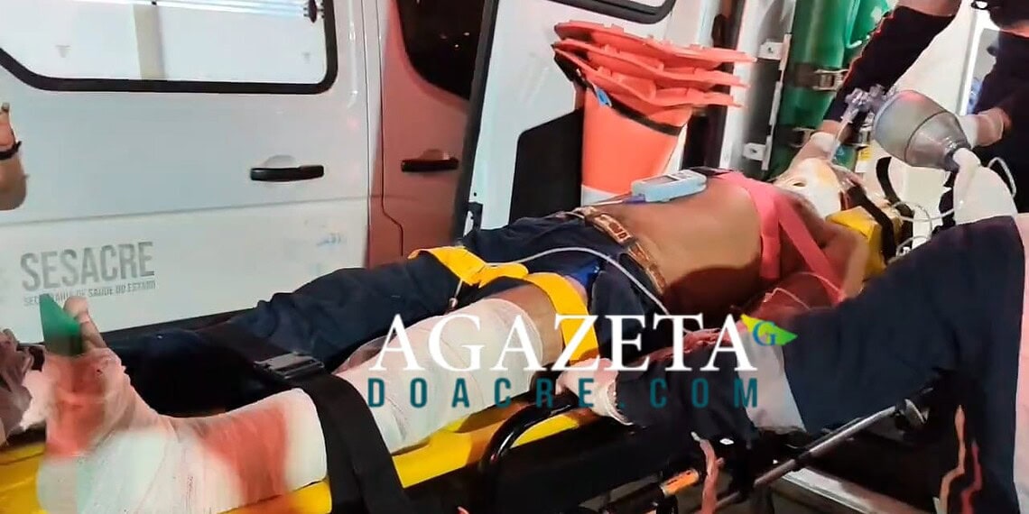 Homem sofre traumatismo craniano grave após ser atropelado por moto na BR-364