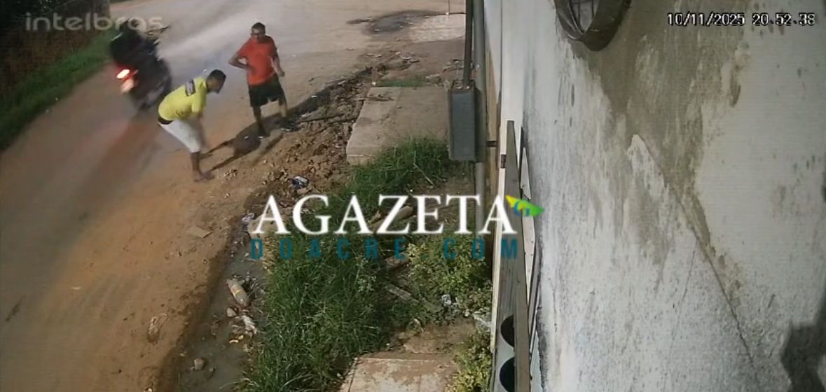 VÍDEO: Dupla em moto atira contra homens no bairro Belo Jardim, em Rio Branco
