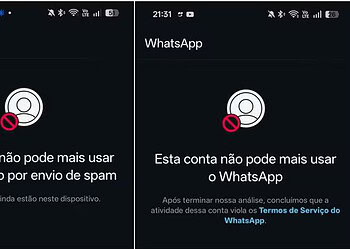 WhatsApp vem bloqueando conta de usuários por spam. — Foto: Reprodução/WhatsApp (Ariel Liborio)