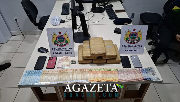 Três homens são presos com mala de maconha em bairro de Rio Branco