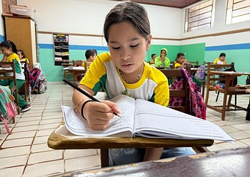 Estudantes do 2º ano iniciam o Avalia Acre com entusiasmo na Escola Ilka Maria. Foto: Jorge Feitosa/SEE