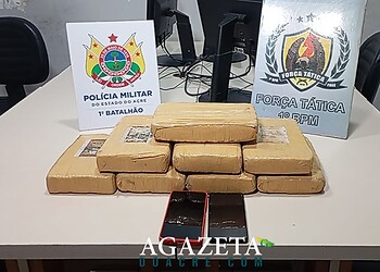 Falso entregador é preso com 8 kg de maconha escondidos em bag de delivery em Rio Branco