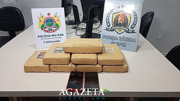 Falso entregador é preso com 8 kg de maconha escondidos em bag de delivery em Rio Branco