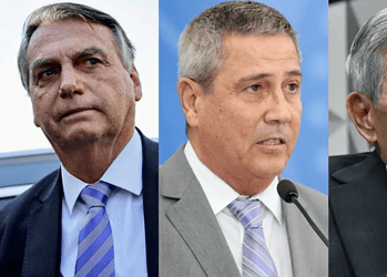 Jair Bolsonaro (PL), Walter Braga Netto e Augusto Heleno / Foto: Reprodução