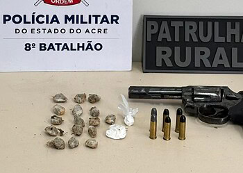 Homem é preso com drogas e revólver em ação na zona rural do Acre 1 Foto: Arquivo/PMAC