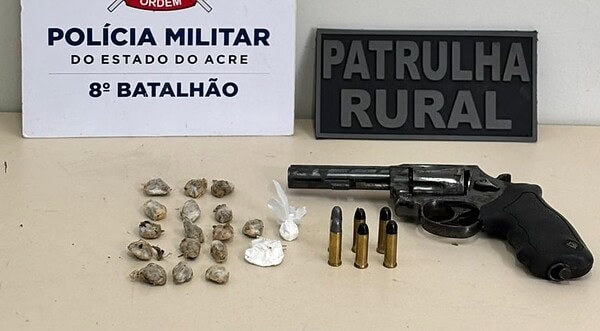 Homem é preso com drogas e revólver em ação na zona rural do Acre
