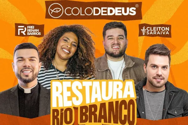 Frei Renan, Cleiton Saraiva e Colo de Deus são atrações do Restaura Rio Branco 2025