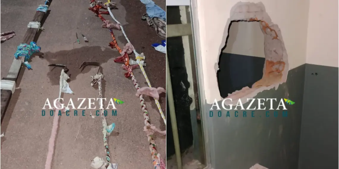 Detentos abrem buraco em cela e tentam fugir do presídio Francisco de Oliveira Conde, em Rio Branco 1 Detentos abrem buraco em cela e tentam fugir do presídio Francisco de Oliveira Conde, em Rio Branco