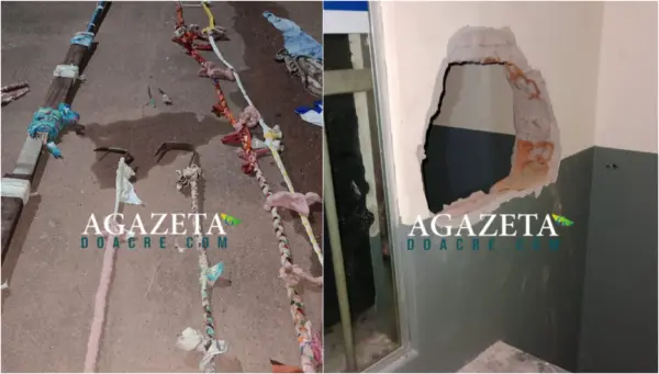 Detentos abrem buraco em cela e tentam fugir do presídio Francisco de Oliveira Conde, em Rio Branco