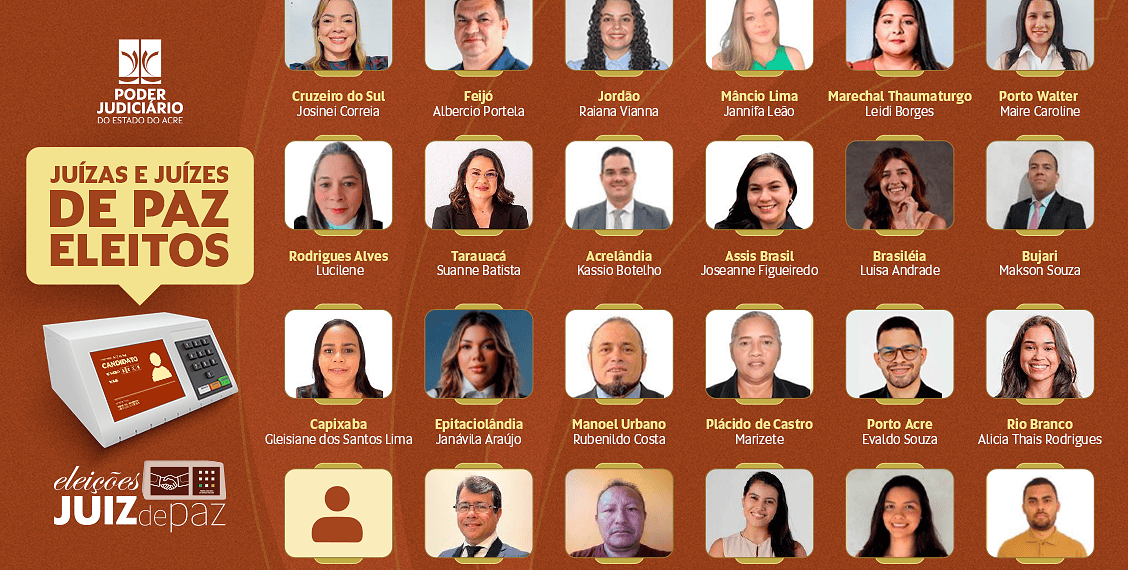 TJAC convoca eleitos para cargo de Juiz de Paz; documentação deve ser enviada até 9 de dezembro 1 TJAC convoca eleitos para cargo de Juiz de Paz; documentação deve ser enviada até 9 de dezembro