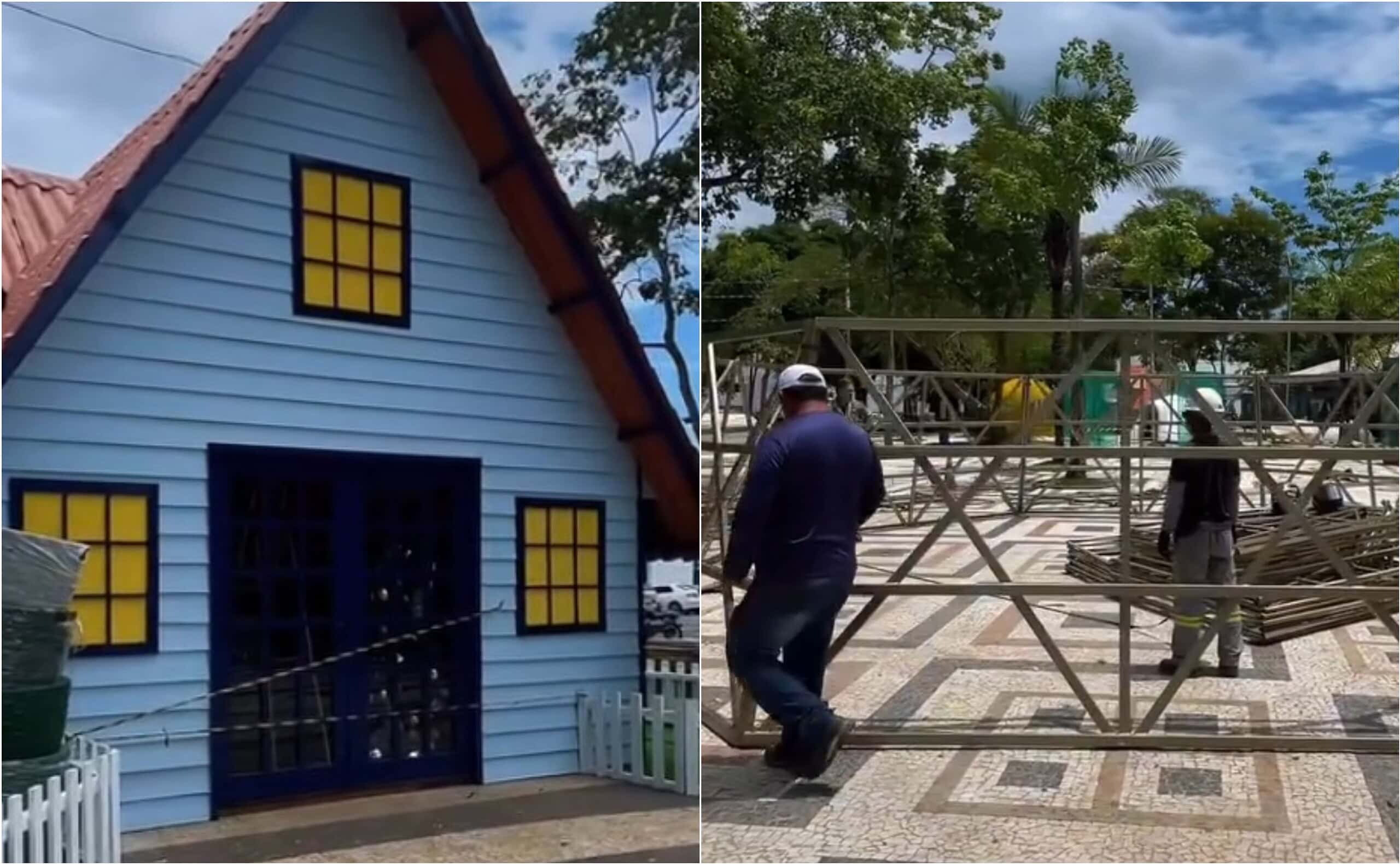 Praça da Revolução recebe retoques finais para o acender das luzes de Natal neste sábado; VÍDEO 1 Praça da Revolução recebe retoques finais para o acender das luzes de Natal neste sábado; VÍDEO