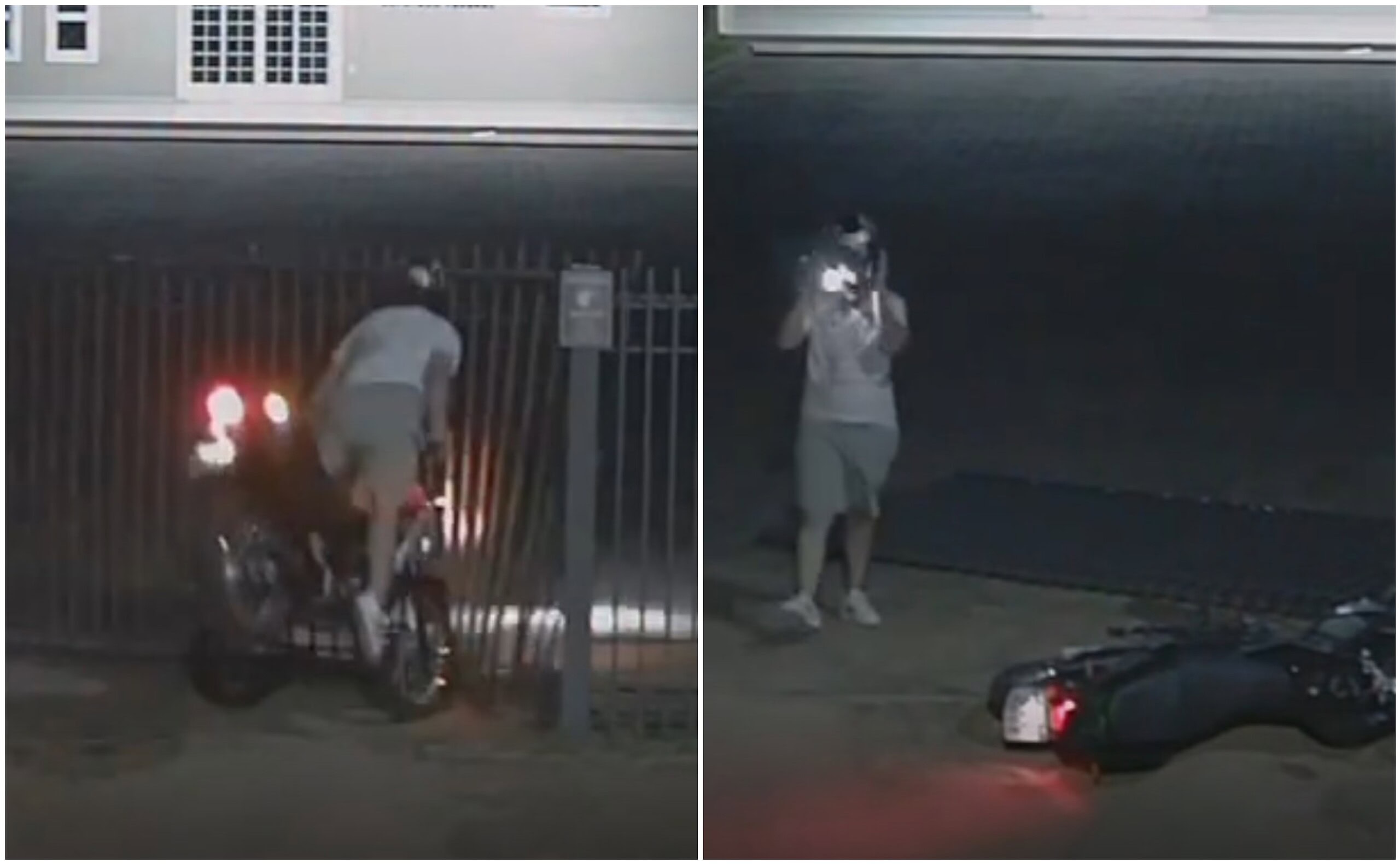 Motociclista bate em portão de gabinete de deputado em alta velocidade; veja vídeo