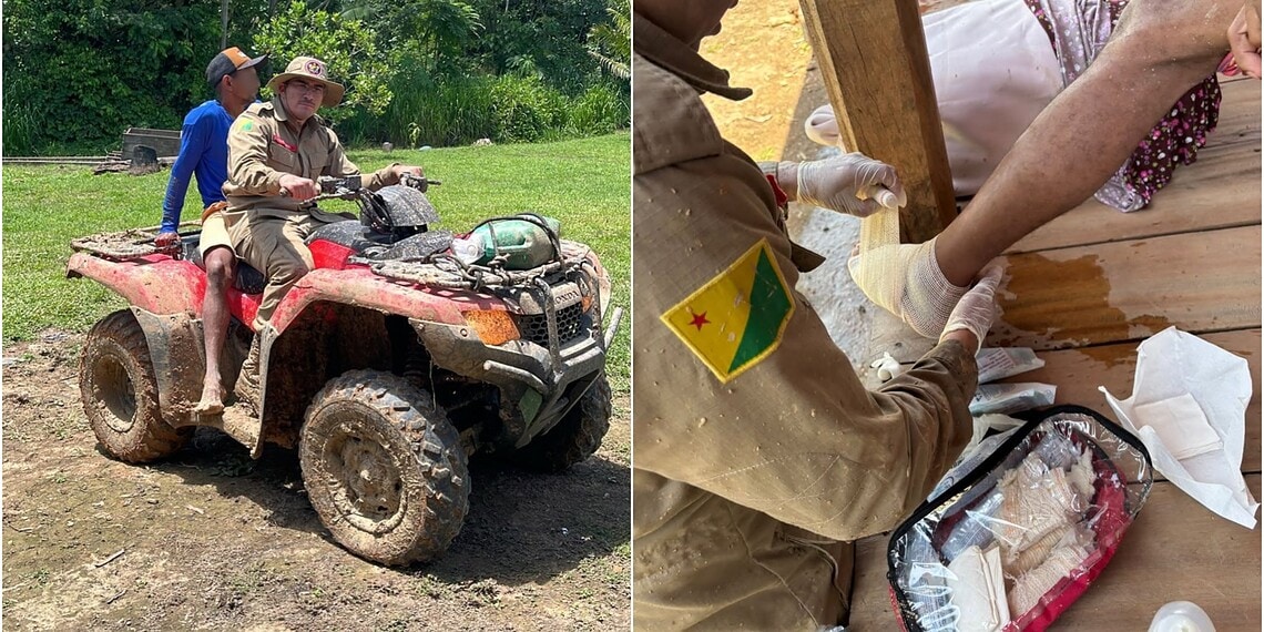 Homem de 50 anos é picado por jararaca e resgatado de quadriciclo por bombeiros no interior do Acre 1 Foto: Reprodução/Redes sociais