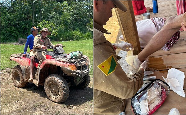 Homem de 50 anos é picado por jararaca e resgatado de quadriciclo por bombeiros no interior do Acre