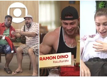 Ramon Dino surpreende no Amigo Secreto do Fantástico e troca presentes com estrelas da TV 5 Foto: Reprodução