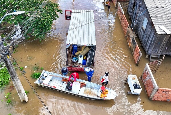 Rio Acre recua durante a madrugada, mas segue acima da cota de transbordo em Rio Branco