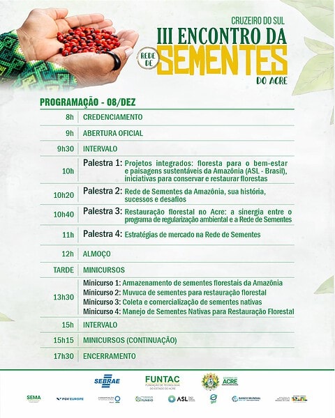 Sebrae e Funtac promovem 3º Encontro da Rede de Sementes do Acre