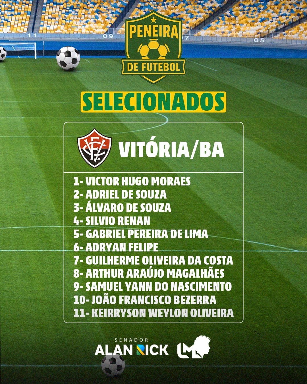 Peneira de futebol: divulgada lista com 17 selecionados do Acre para testes no Vitória e no Athletico Paranaense; veja nomes 3 Peneira de futebol: divulgada lista com 17 selecionados do Acre para testes no Vitória e no Athletico Paranaense; veja nomes
