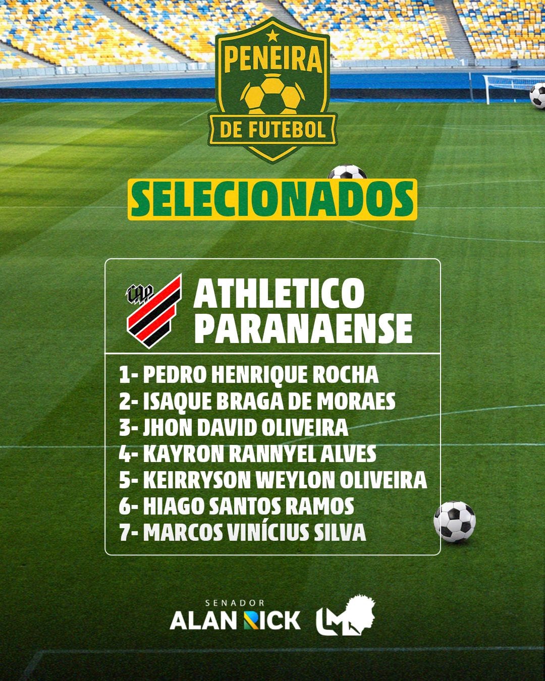 Peneira de futebol: divulgada lista com 17 selecionados do Acre para testes no Vitória e no Athletico Paranaense; veja nomes 2 Peneira de futebol: divulgada lista com 17 selecionados do Acre para testes no Vitória e no Athletico Paranaense; veja nomes
