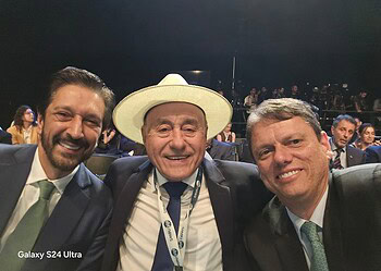 Encontro de líderes: Bocalom reencontra Alckmin e conversa com prefeito de São Paulo e governador Tarcísio durante inauguração do SBT News