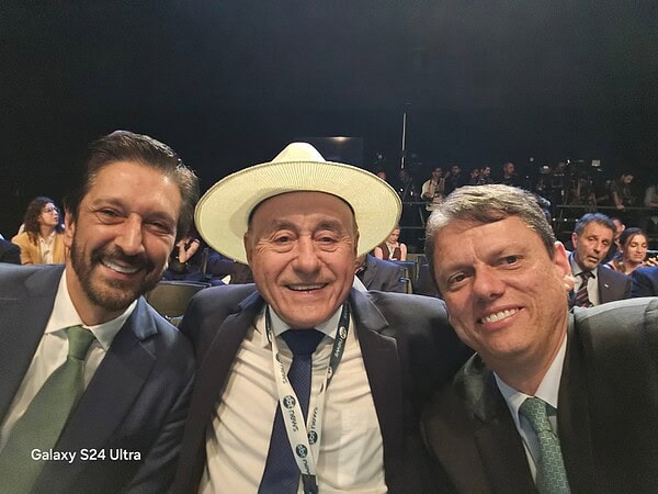 Encontro de líderes: Bocalom reencontra Alckmin e conversa com prefeito de São Paulo e governador Tarcísio durante inauguração do SBT News