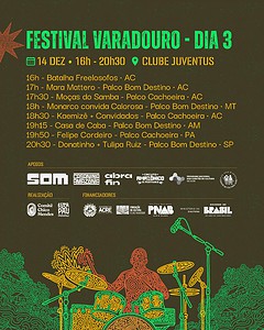 Festival Varadouro encerra programação neste domingo com diversidade musical e encontros amazônicos no Clube Juventus 2 Festival Varadouro encerra programação neste domingo com diversidade musical e encontros amazônicos no Clube Juventus