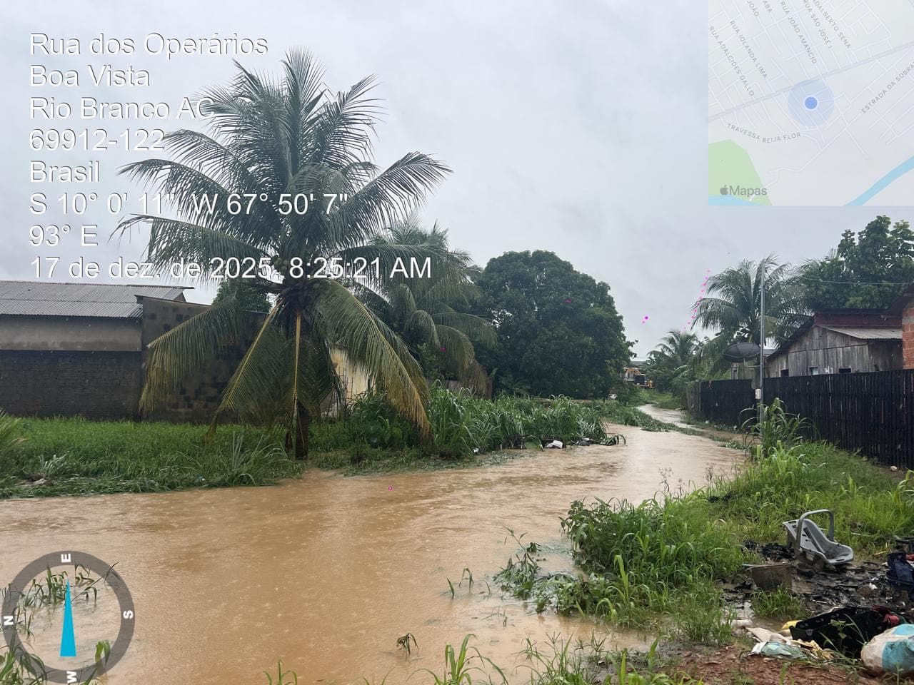 A cada hora, Rio Branco registra chuva equivalente a um dia inteiro de dezembro, alerta Defesa Civil