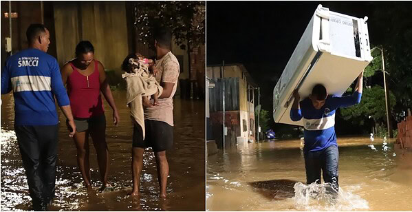 Após chuvas intensas, Rio Acre fica a menos de 30 cm da cota de transbordo; famílias são retiradas de áreas alagadas