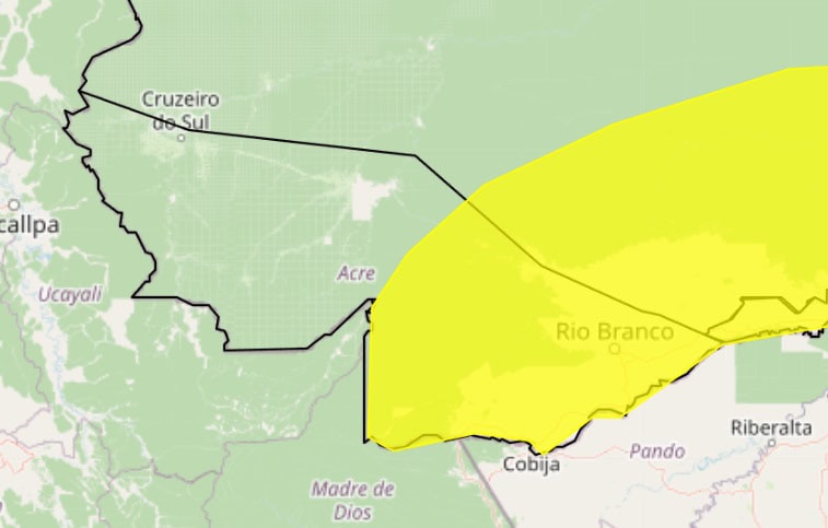 Acre entra em alerta para chuva intensa e ventos fortes; veja as cidades afetadas