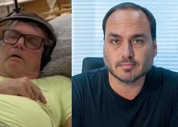 Carlos Bolsonaro divulga vídeo do pai com crise de soluço: "tragédia anunciada"; VÍDEO 4 Carlos compartilha vídeo de Bolsonaro com soluço enquanto dorme - (crédito: Reprodução/Redes sociais