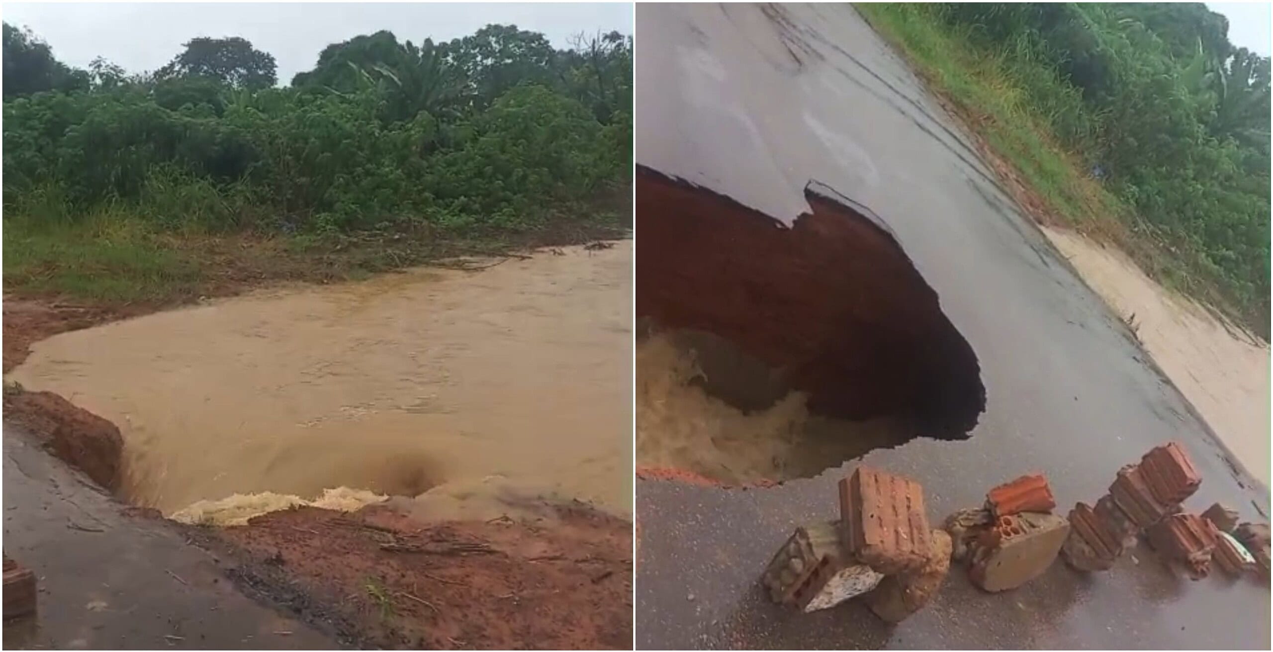 VÍDEO: Enxurrada abre cratera e interdita rua em Rio Branco após quase 14 horas de chuva