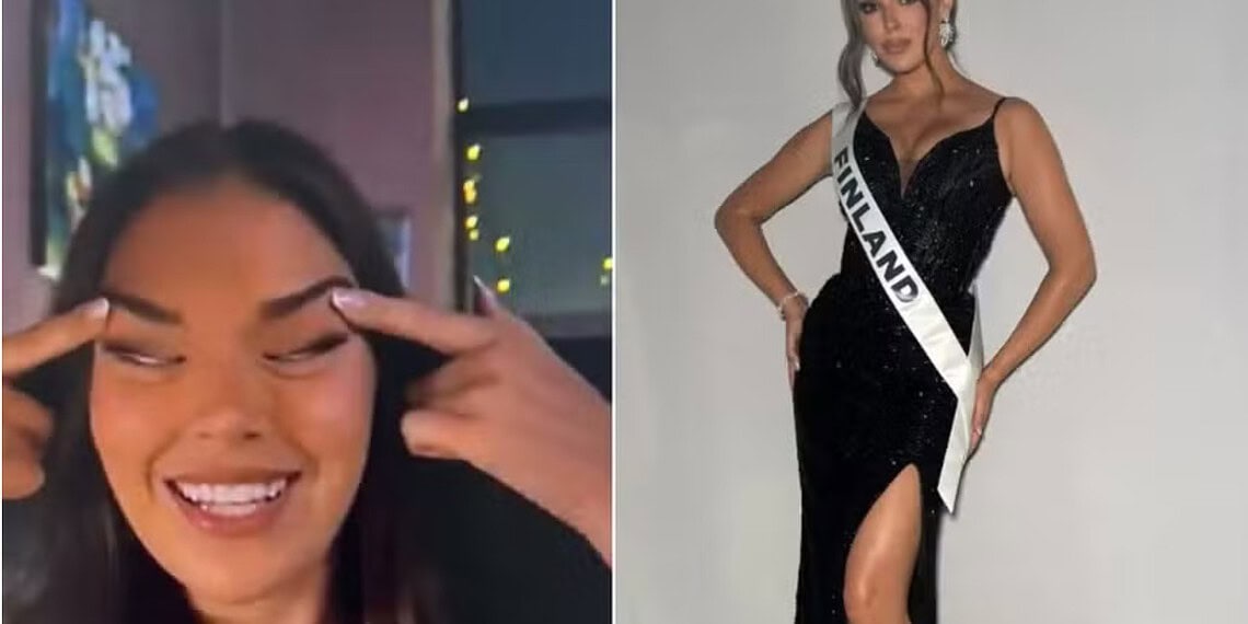 Miss Finlândia perde o título após fazer gesto racista em rede social 1 Sarah Dzafce, Miss Finlândia, perde o título após fazer gesto racista em rede social — Foto: Reprodução
