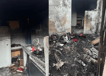 Tragédia: mãe e duas filhas morrem em incêndio; namorado diz que não teve culpa 2 Incêndio atingiu o interior do imóvel onde a família morava — Foto: Reprodução
