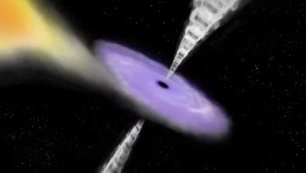 Astrônomos detectam "grito" de estrela sendo despedaçada por dois buracos negros 1 Buracos negros arrancam matéria de qualquer estrela azarada que se aproxime demais. Agora, cientistas acreditam ter observado dois buracos negros que se alimentaram da mesma estrela em um ataque consecutivo — Foto: ESA/ATG medialab